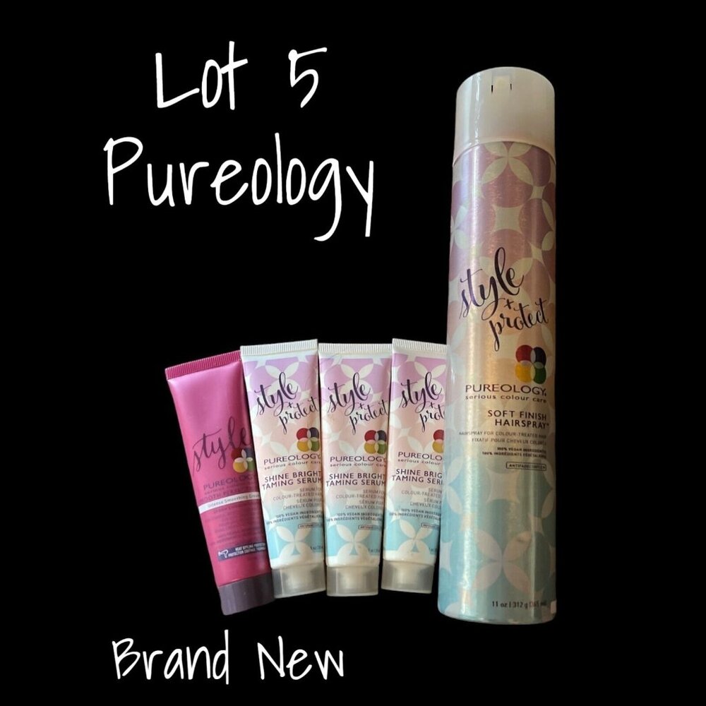 Pureology Soft Finish Hairspray & Smoothing Cream Set -Lot 5 New